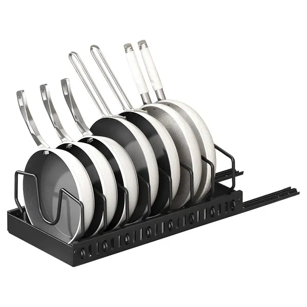 Pull-Out Pots & Pans Organizer | 8 Dividers | Cabinet Rack