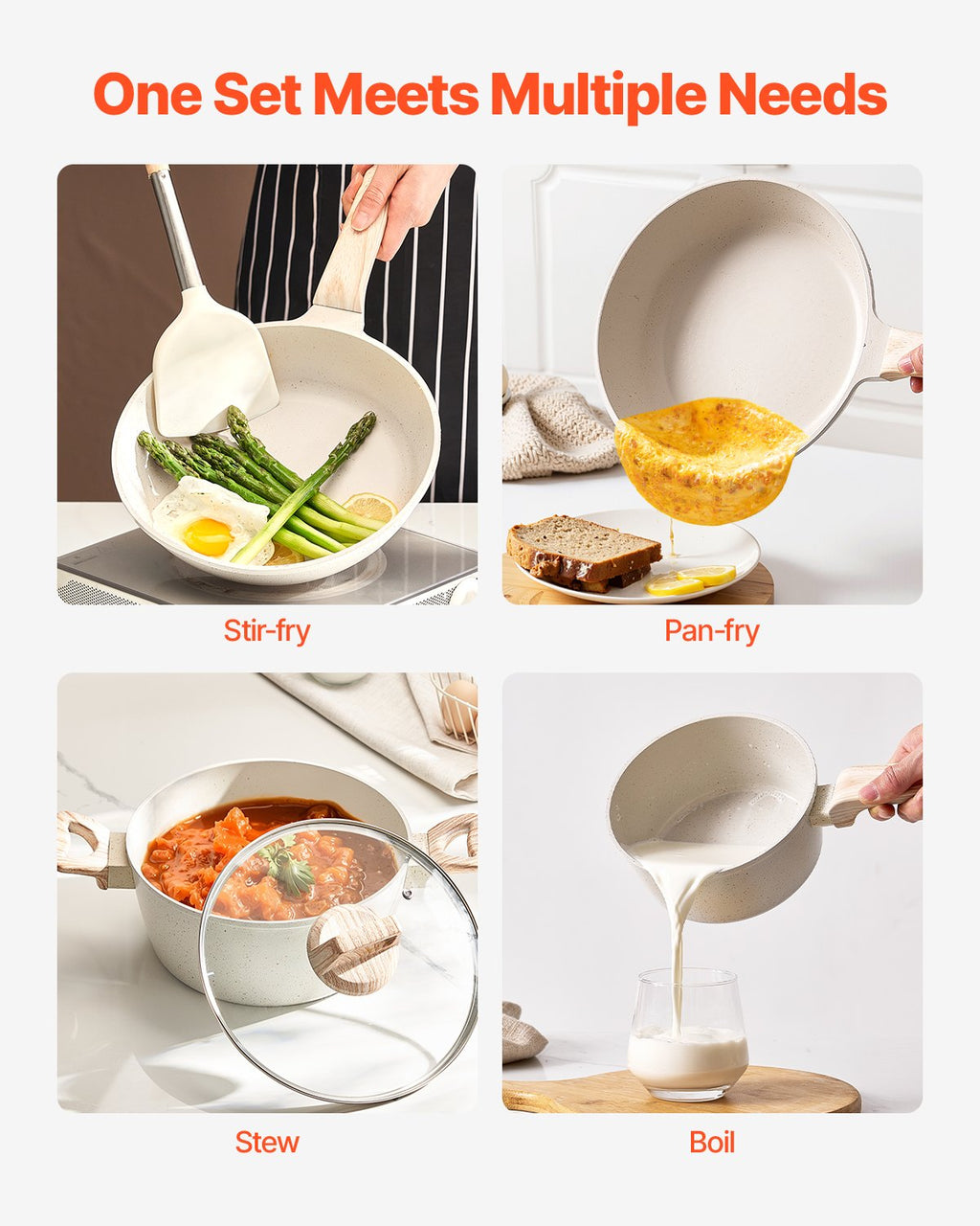 17-Piece Granite Non-Stick Cookware Set | Induction Ready