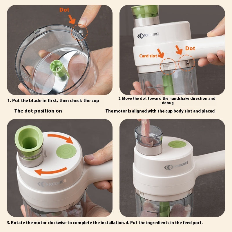 Wireless Electric Garlic Grinder & Vegetable Slicer