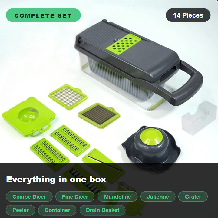Multi-Function Vegetable Chopper & Mandoline Slicer