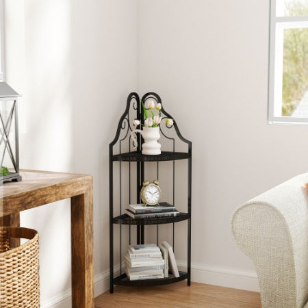 Freestanding Metal Bookcase & Plant Stand