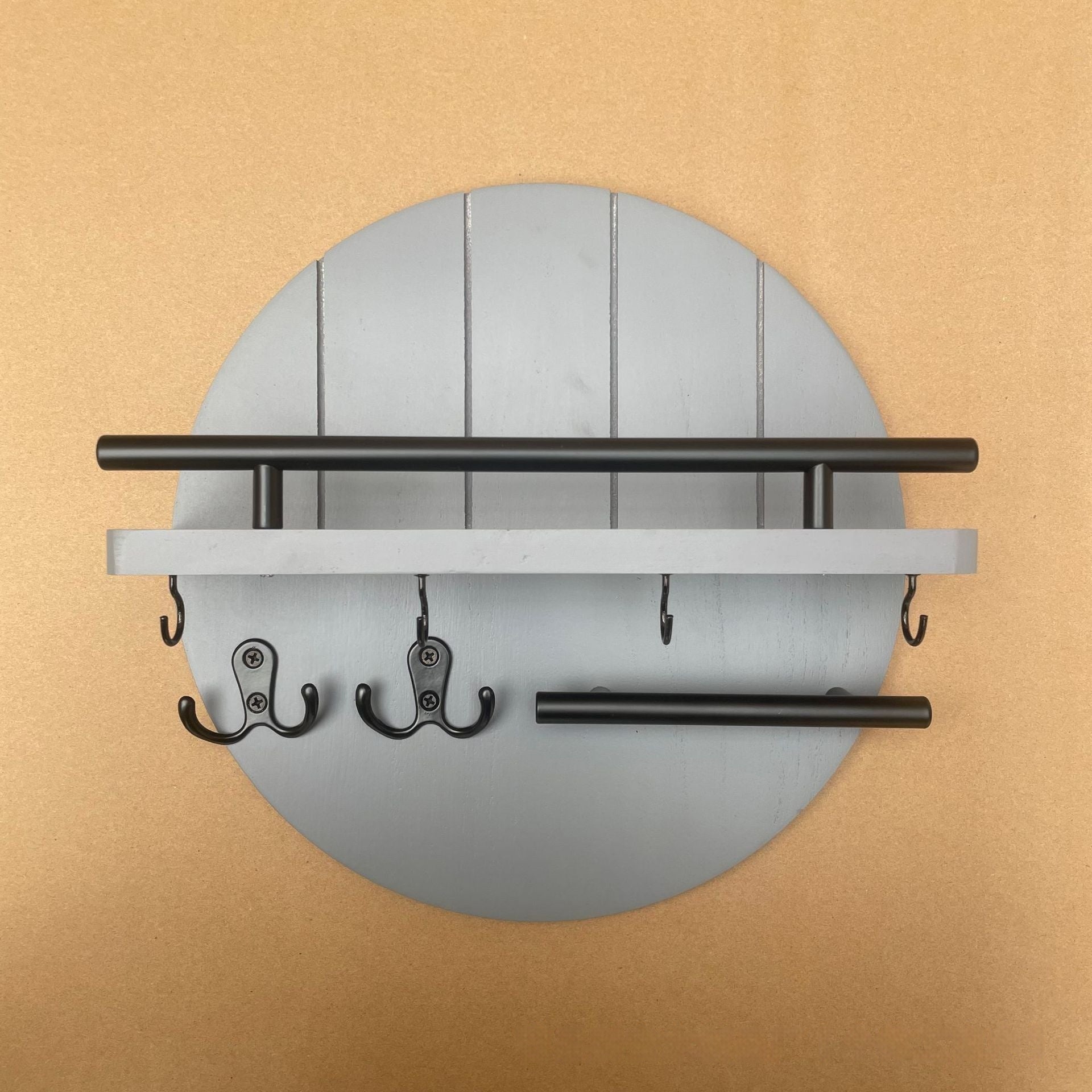 Wall-mounted Key Holder Wooden Round Storage Rack