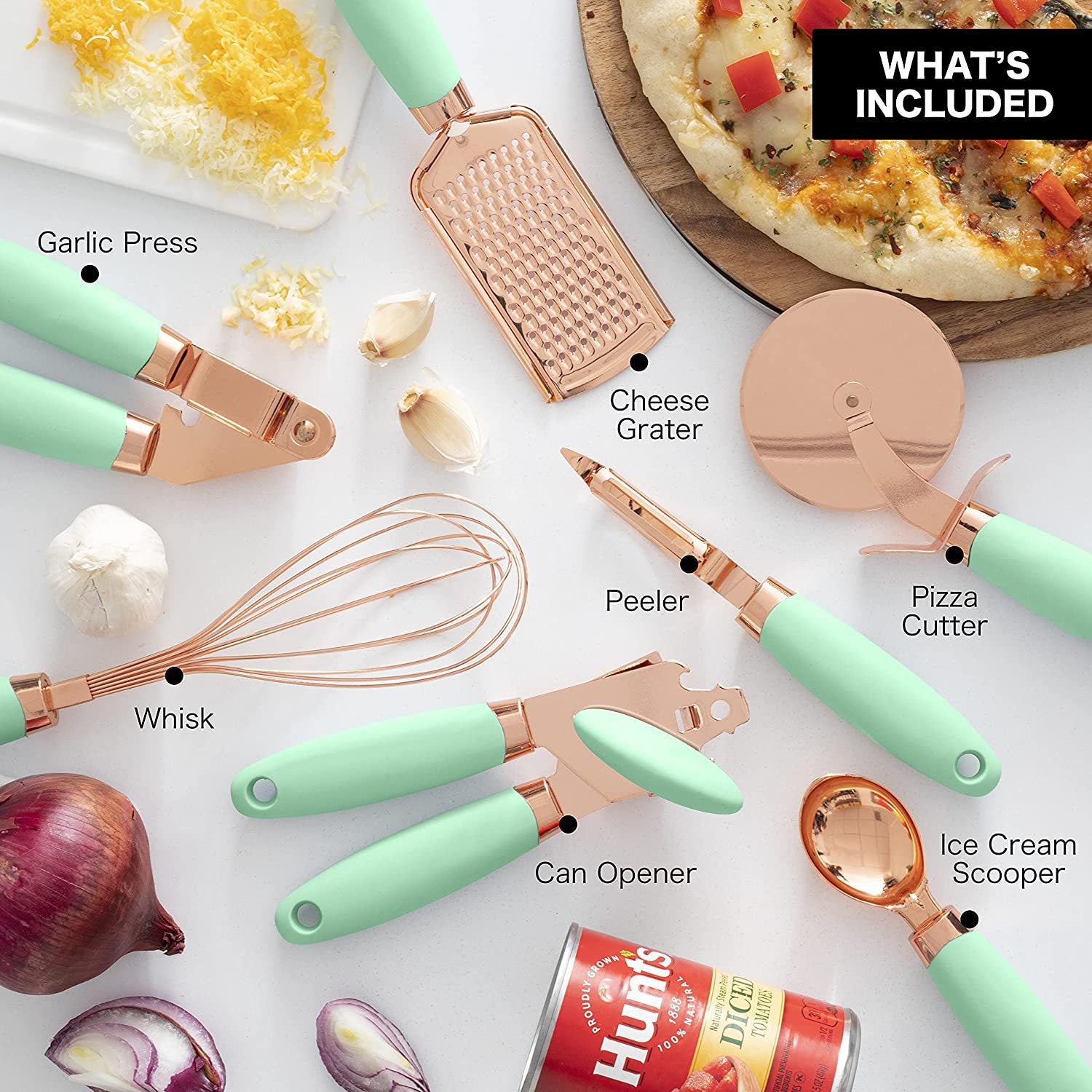 7-Piece Rose Gold Kitchen Gadget Set | Stainless Steel