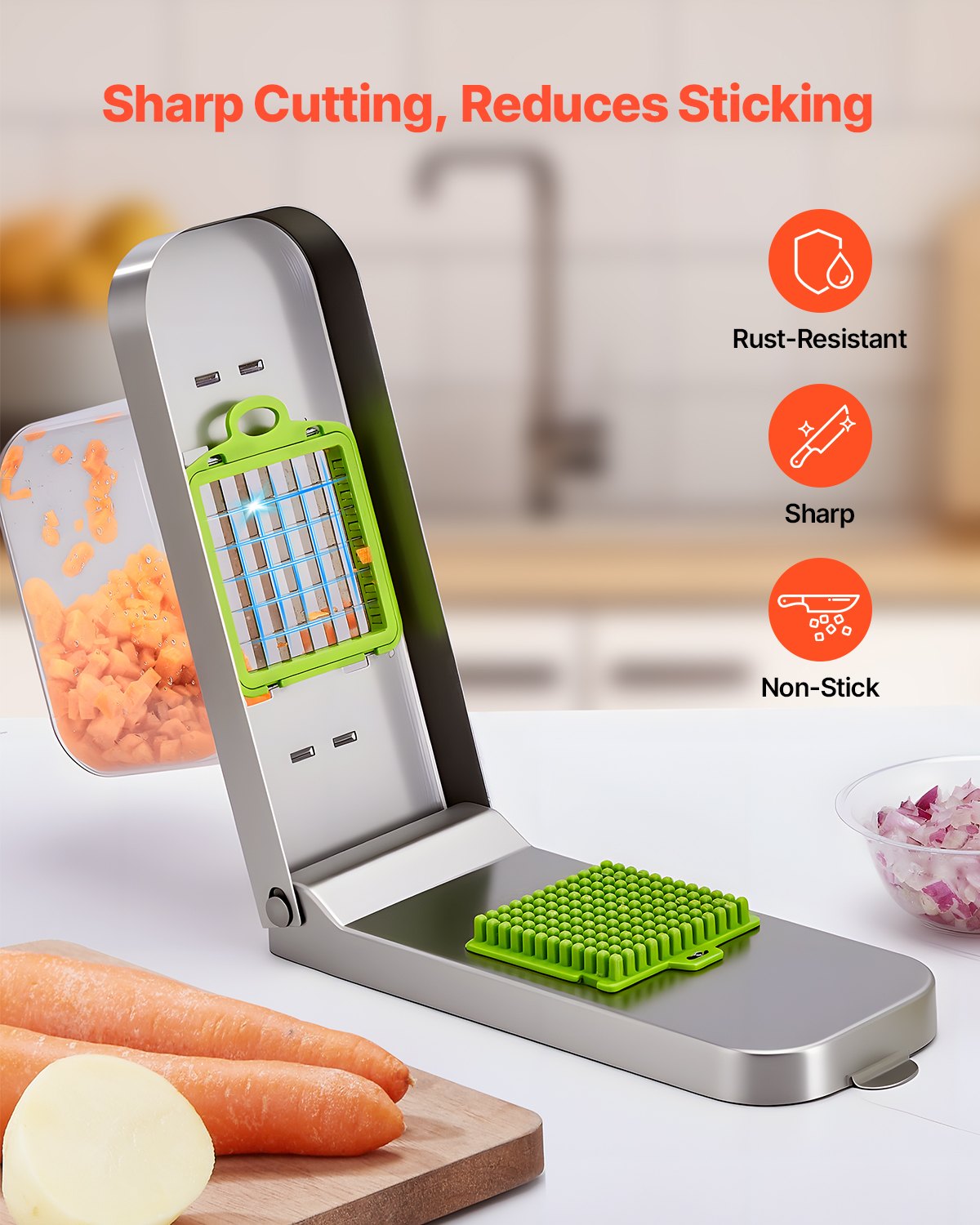 3-Blade Vegetable Chopper & Dicer with Storage