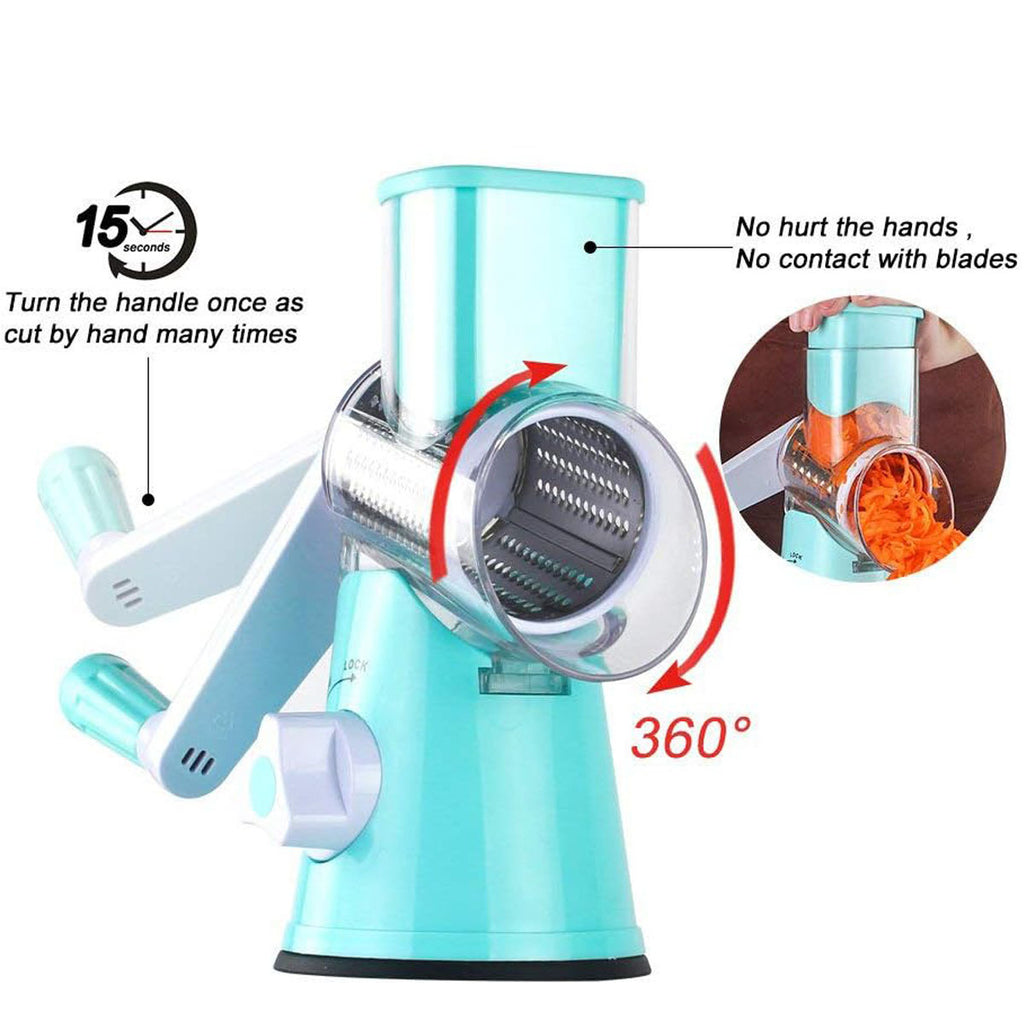 3-in-1 Rotary Vegetable Slicer & Grater