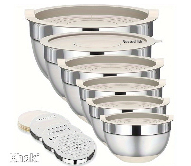Stainless Steel Mixing Bowl Set with Lid