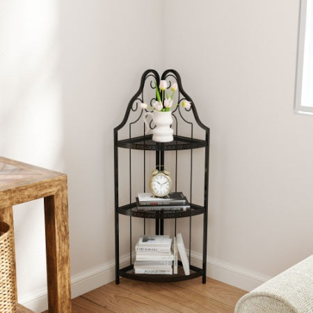 Freestanding Metal Bookcase & Plant Stand