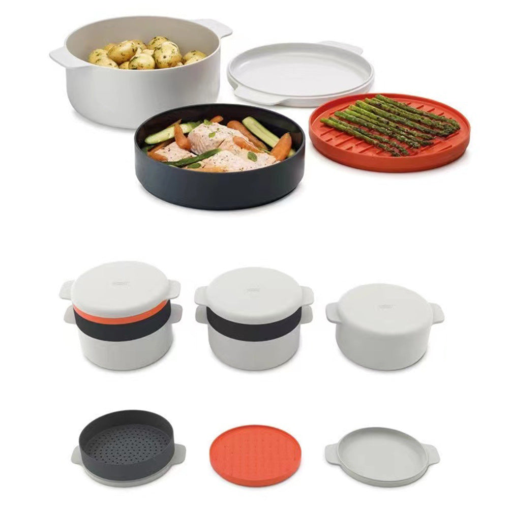 Microwave Steamer Container | Food-Grade PP | Non-Stick