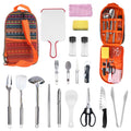 19-Piece Camping Utensil Kit | Portable Outdoor Cookware Set