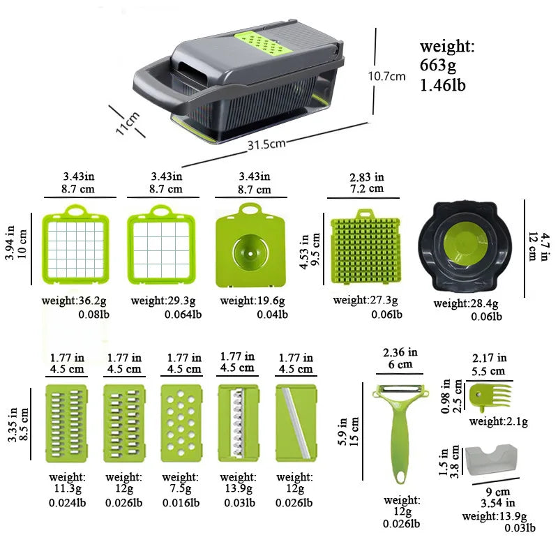 Multi-Function Vegetable Chopper & Mandoline Slicer