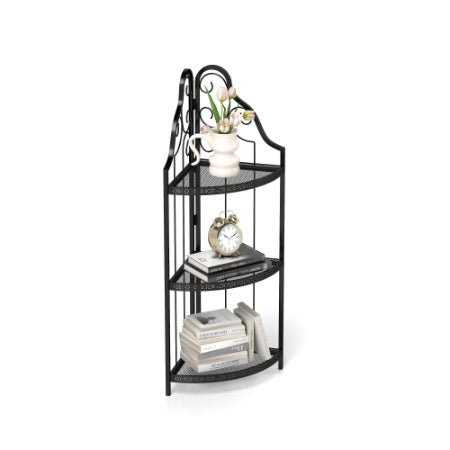 Freestanding Metal Bookcase & Plant Stand