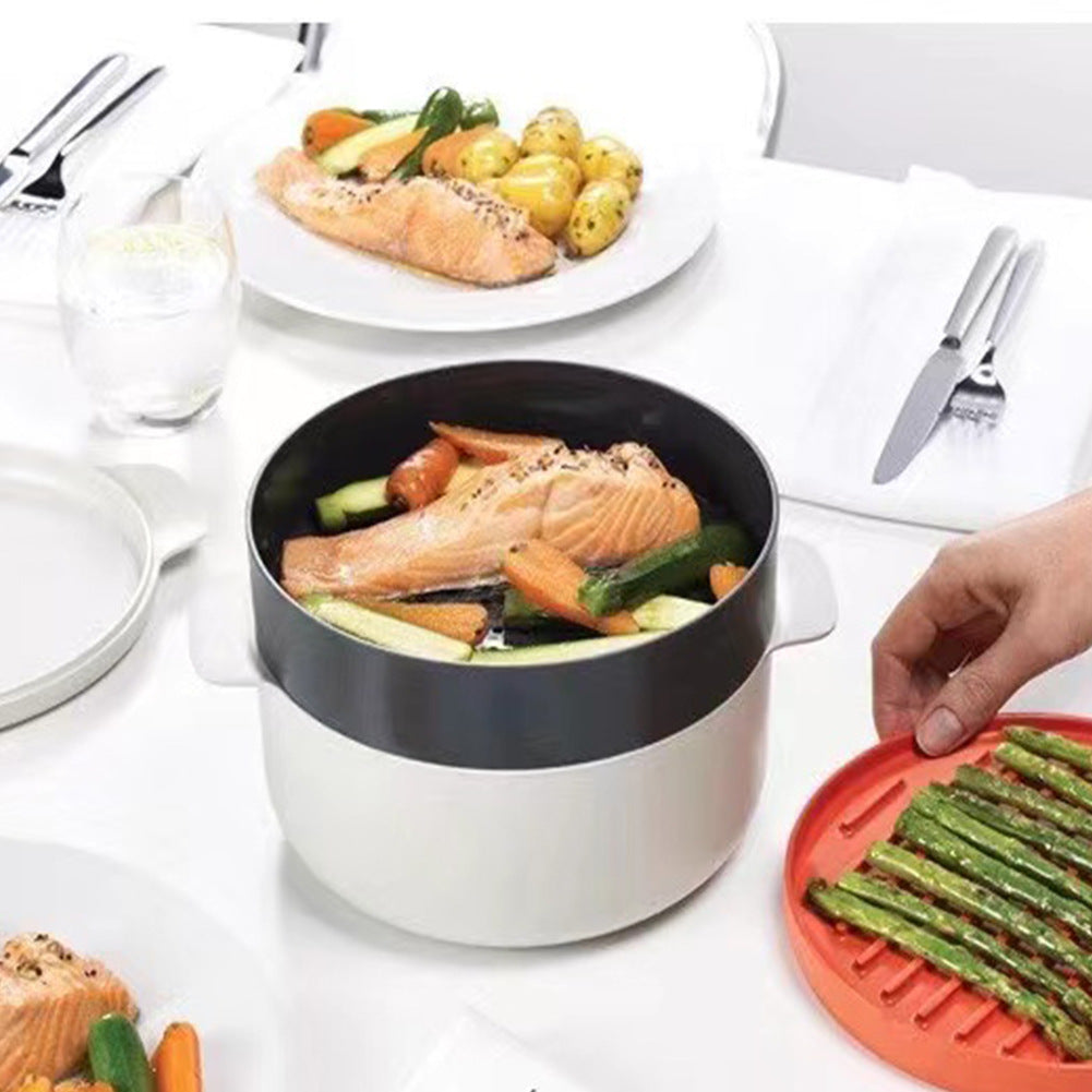 Microwave Steamer Container | Food-Grade PP | Non-Stick