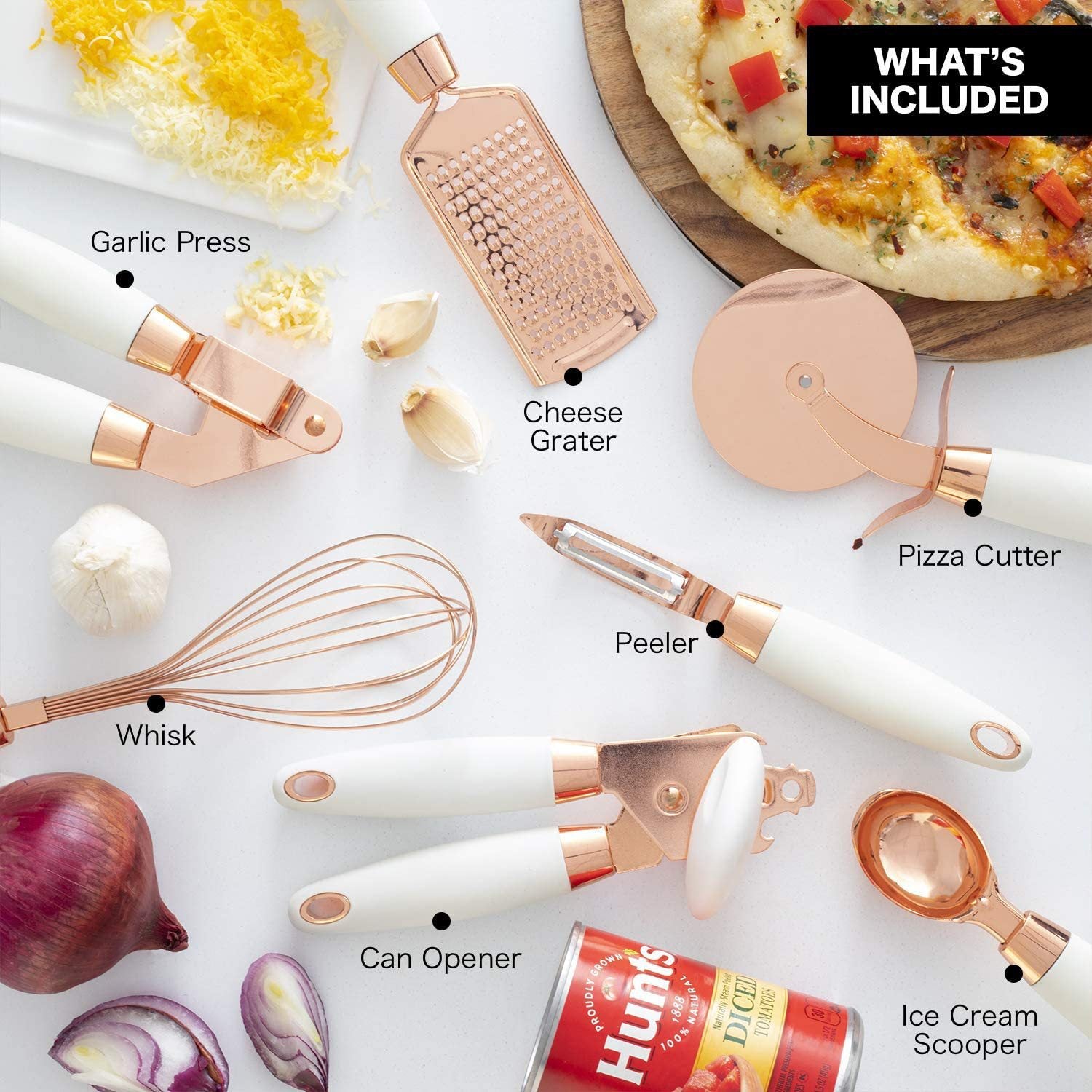 7-Piece Rose Gold Kitchen Gadget Set | Stainless Steel