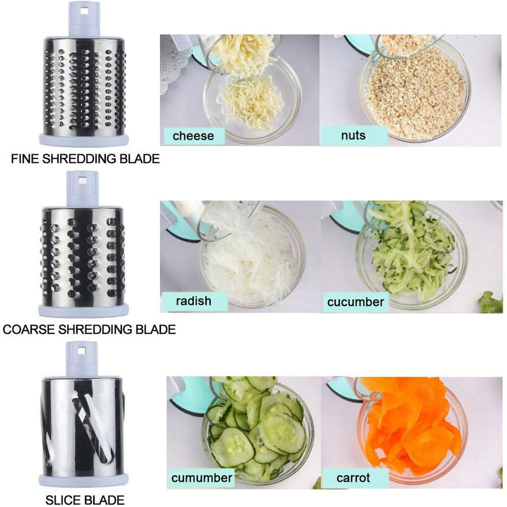 3-in-1 Rotary Vegetable Slicer & Grater