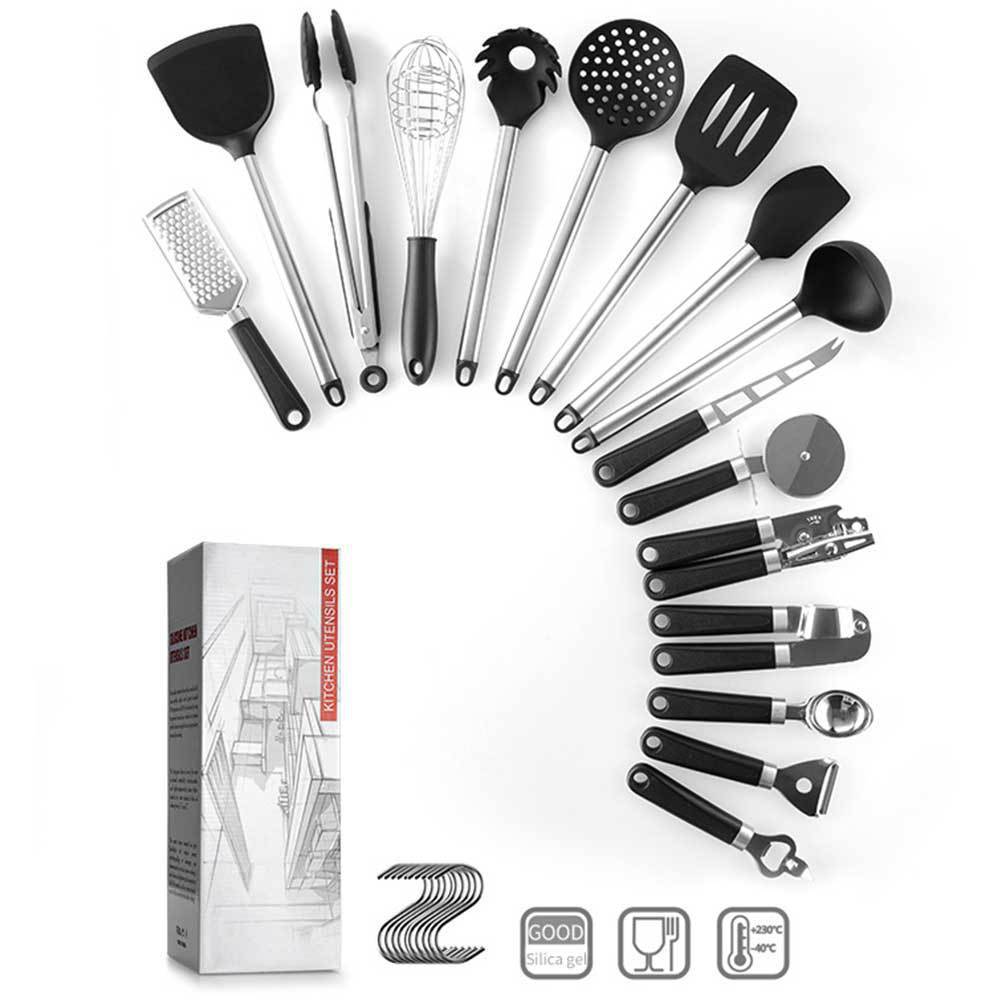 16-Piece Silicone & Stainless Steel Kitchen Utensil Set