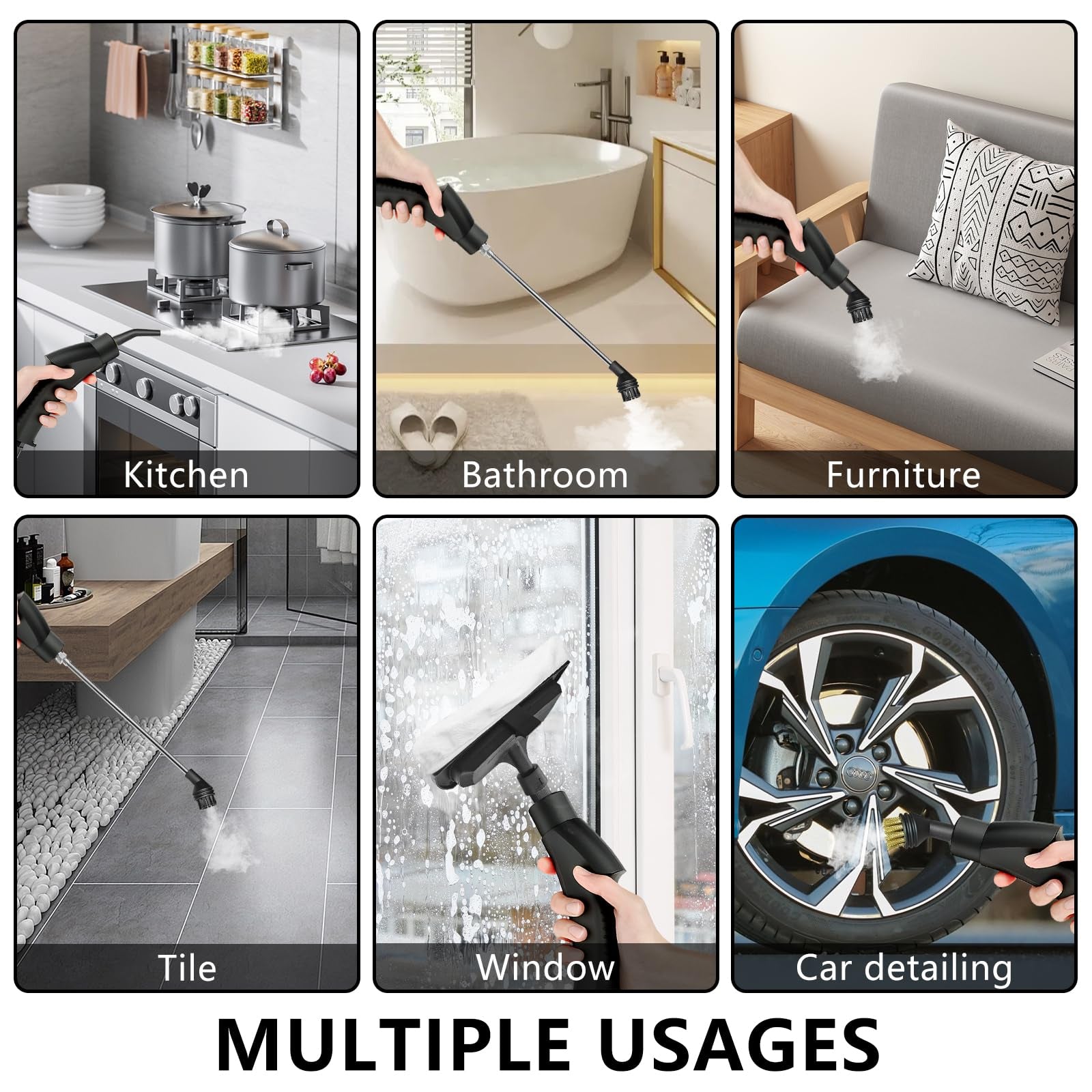 2500W Handheld Steam Cleaner Attachments