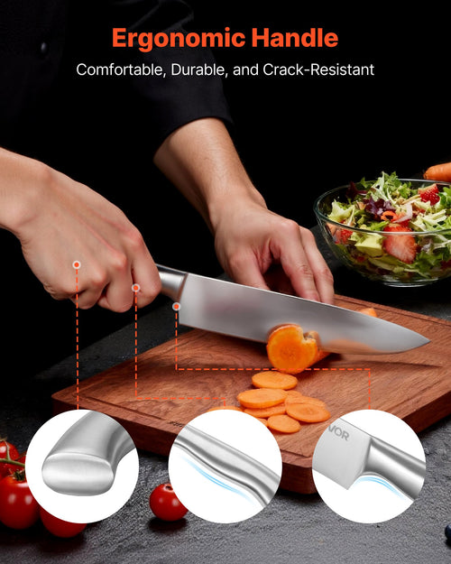 15-Piece German Steel Knife Set with Block & Sharpener