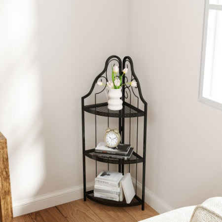 Freestanding Metal Bookcase & Plant Stand