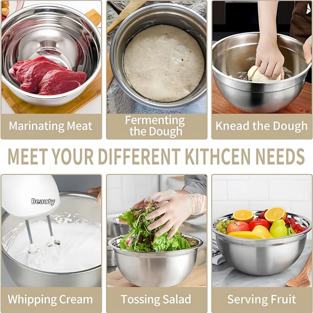 Stainless Steel Mixing Bowl Set with Lid